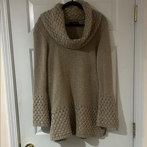 AVA Tan Cowl Neck Sweater